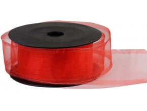 stuha organza 4 cm x 10 m cerveno oranzova