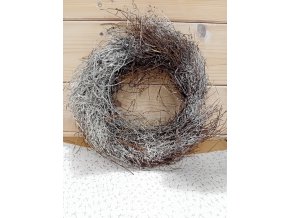 Věnec proutí  přírodní  zasněžený 25 cm