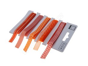 Oranžový set textilních stuh 1,1cm x 2m 5ks
