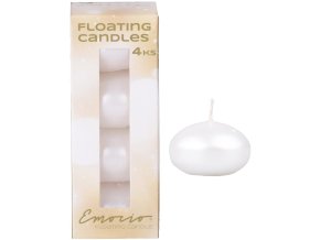 emocio plovouci perla bile svicky 4 ks v krabicce
