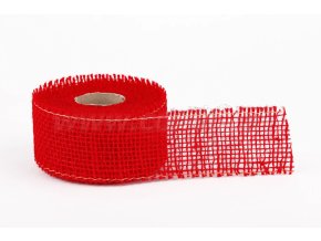 Stuha jutová jemná 5cm x 5m ČERVENÁ