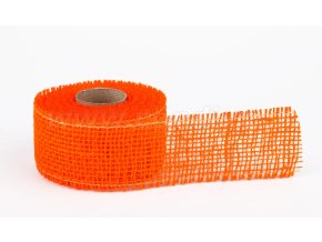 Stuha jutová jemná 5cm x 5m SV. ORANŽOVÁ