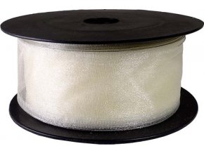 Stuha Organza snow 4 cm x 9,15 m - šampaň