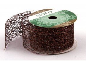 Stuha Fibre třpyt 4 cm x 4,6 m - bronzová