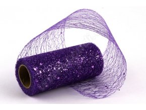 Stuha Fibre třpyt 10 cm x 4.6 m - fialová