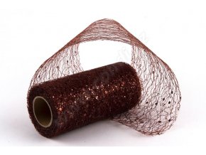 Stuha Fibre třpyt 10 cm x 4.6 m - bronzová