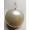 Svíčka koule -  8 cm, bílá perleť