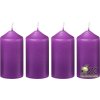 Svíčka adventní 45 x 80 4 ks - metalická fialová