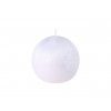 Svíčka drápaná 70 mm koule - perla bílá