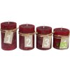 Svíčka adventní schody 60x70/80/90/100 mm rustik -  červená/bordó