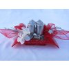 Stuha Organza snow 4 cm x 9,15 m - vínová