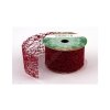 Stuha Fibre třpyt 4 cm x 4,6 m - červená