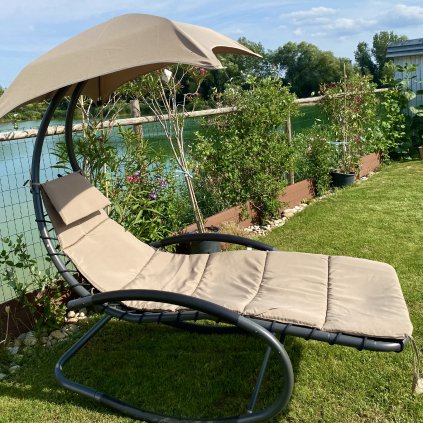 Záhradné hojdacie lehátko Keros so strieškou