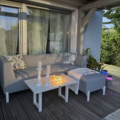 Záhradná lounge sedačka Dion – bledošedé prevedenie