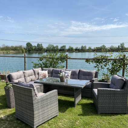 Záhradná ratanová sedačka James pre 8 osôb