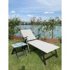 Záhradné skladacie  lehátko polohovateľné s kolieskami Vanage