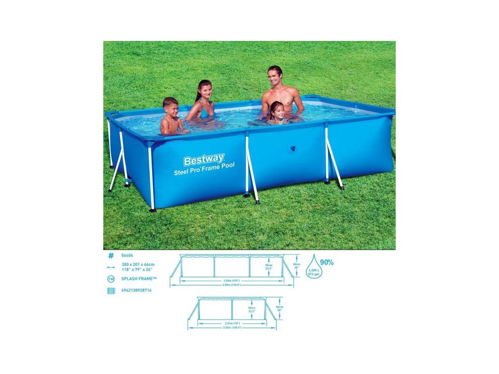 Rámový bazén Deluxe Splash - Steel Pro ™ - 300 x 201 x 66 cm 123842