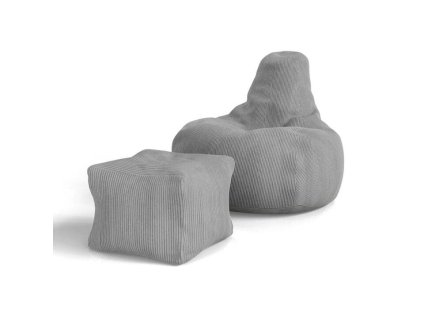 12723 sedaci vak chillex s podnozkou sivy