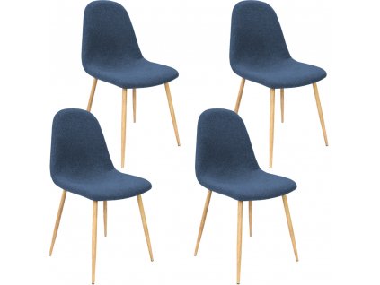 4x dizajnová stolička - tmavo modrá 154431