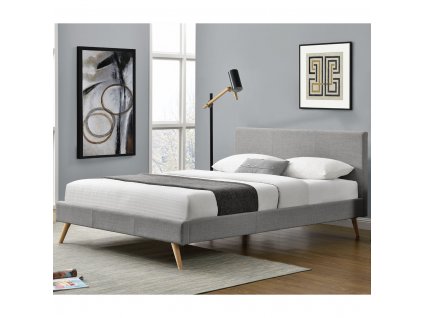 Čalúnená posteľ Toledo 140 x 200 cm - svetlošedá 123562