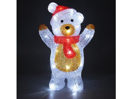 Vianočný medveď s LED osvetlením - stojací