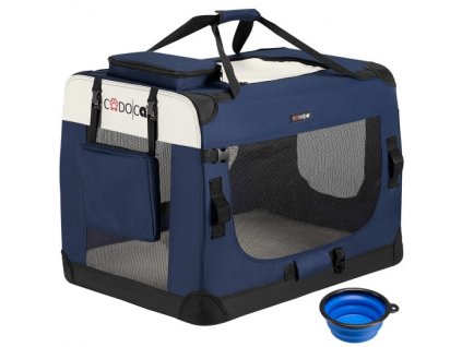 Prenosná taška pre psa L 70x52x52cm -modrá