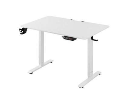 Výškovo nastaviteľný kancelársky stôl biely - 110x60x118 cm
