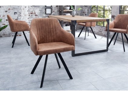 Dizajnová stolička Lucca vintage hnedá 235281