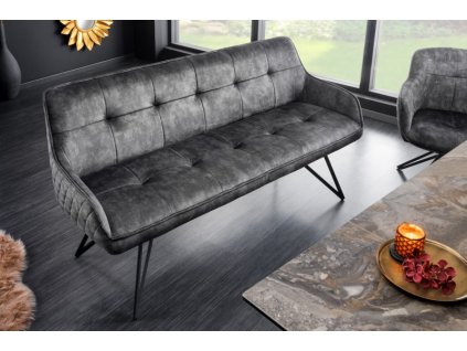 Lavica Euphoria 160cm zamat šedá 235943