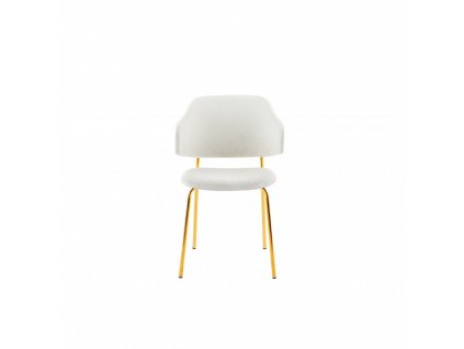 Dizajnová stolička Tracy biela,zlatý rám 244101