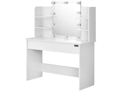 Toaletný stolík Lucia s LED osvetlením 108x140x40 cm - biely