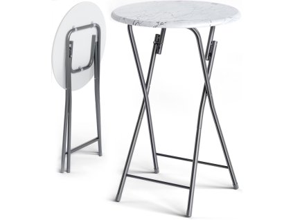 Barový skladací stôl Ø60cm - biely produkt