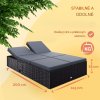 Záhradná ratanová posteľ 200x115x33 cm - čierna rozmery