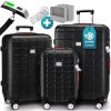 Sada cestovných kufrov 3-dielna s príslušenstvom - čierna