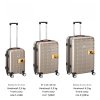 Sada cestovných kufrov 3-dielna s príslušenstvom - champagne rozmery