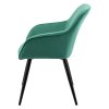 Kreslo Tarje so zamatovým poťahom – zelené zboku