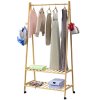 Vešiak na oblečenie s kolieskami 155x70x45cm - bambus