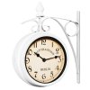 Obojstranné nástenné hodiny - biele 15859