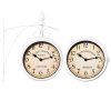 Obojstranné nástenné hodiny - biele 15862