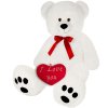 Plyšový medveď so srdcom XXL 150 cm - biely