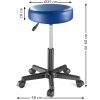 Taburetka na kolieskach - modrá rozmery