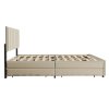 Čalúnená posteľ Soria 140 x 200 - béžová pohľad z boku