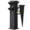 Záhradný stĺpik 4x zásuvka - čierny