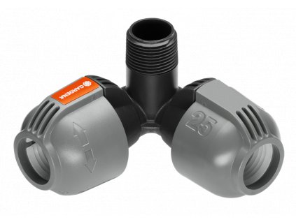 L - kus 25 mm x 3/4" vnější závit - rohová přípojka zadešťovače