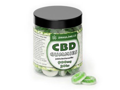 30ks CBD gummies jablečné kroužky 900mg CBD