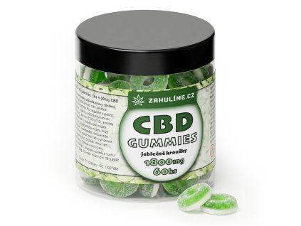 60ks CBD gummies jablečné kroužky 1800mg CBD