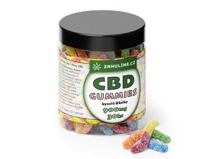 30ks CBD gummies kyselé žížalky 900mg CBD