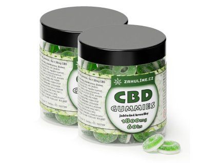 120ks CBD gummies jablečné kroužky 1800mg CBD