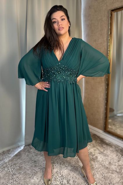 Zelené krátke šaty na gumičku