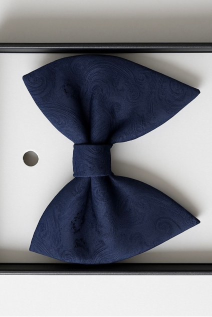 Tmavomodrý vzorovaný pánsky motýlik